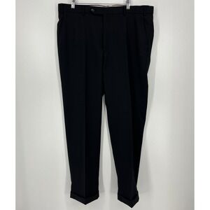 Patrick James West Coast Classic Mens Black Super 120s Wool Dress Pants 40 Cuff
